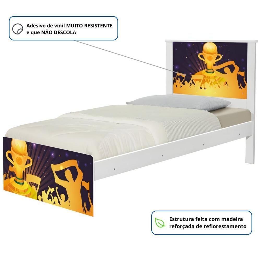 Cama Juvenil Zap Com Cabeceira Futebol Troféu - 3