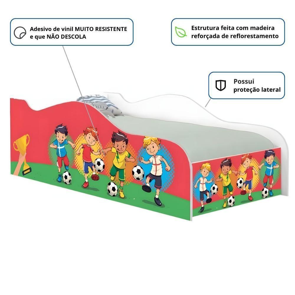 Cama Carro Solteiro Joy Futebol Meninos Solteiro Com Colchão - 2