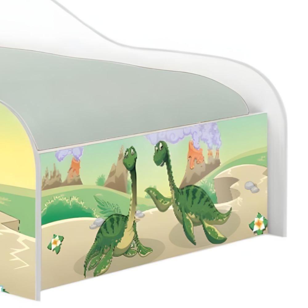 Cama Carro Solteiro Joy Dinossauro Irmãos Solteiro Com Colchão - 5