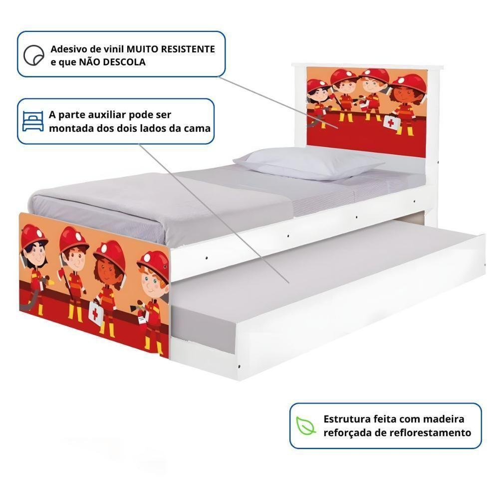 Bi Cama Juvenil Zap Com Cabeceira Tropa De Bombeiros - 3