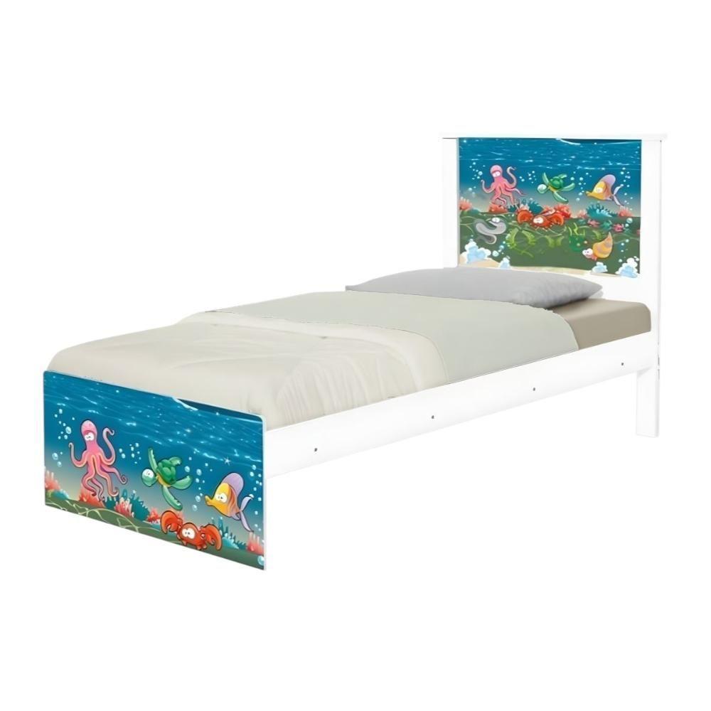 Cama Juvenil Zap Com Cabeceira Fundo Do Mar - 6