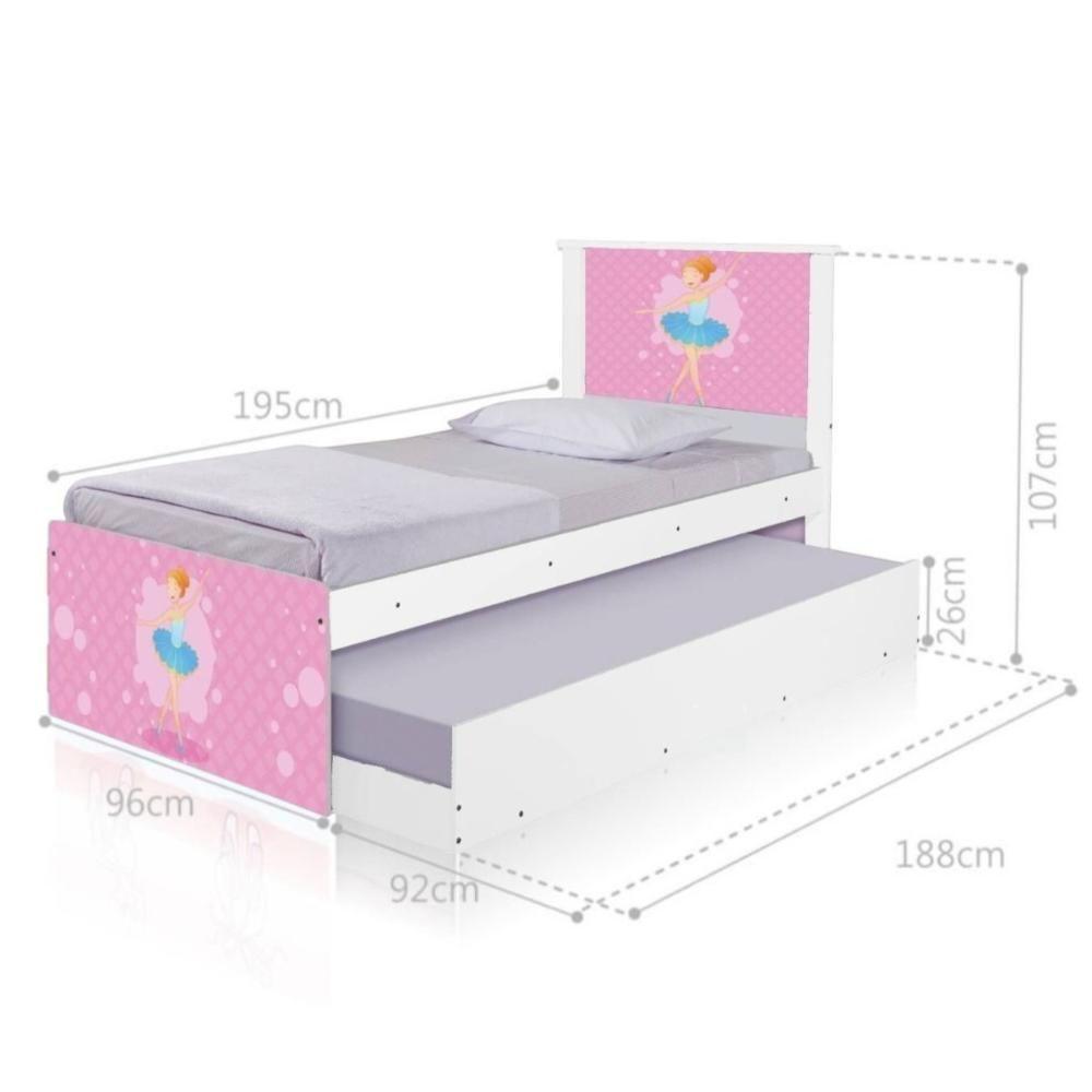 Bi Cama Juvenil Zap Com Cabeceira Bailarina Clássica - 2