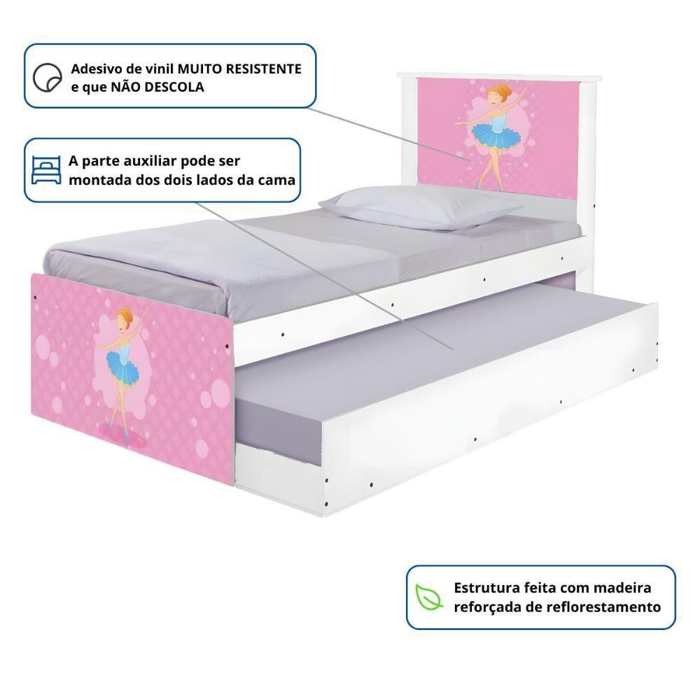 Bi Cama Juvenil Zap Com Cabeceira Bailarina Clássica - 3