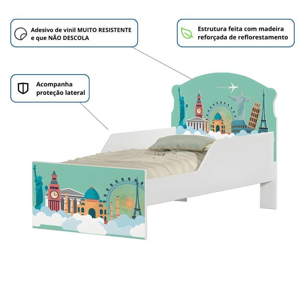 Cama Infantil Tick Viagem Pelo Mundo Com Colchão - 2