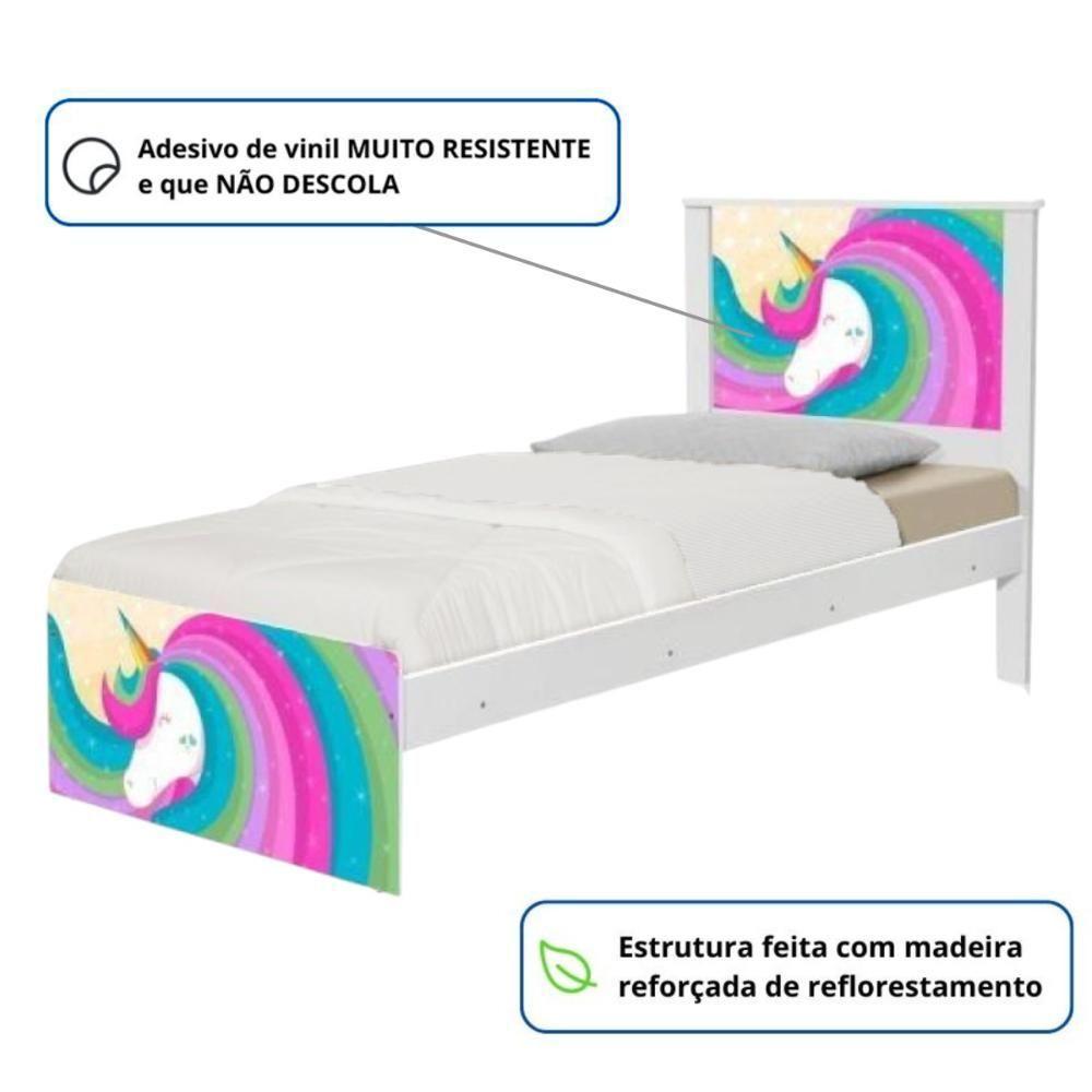 Cama Juvenil Zap Barcelona Unicórnio Arco íris Com Colchão - 2