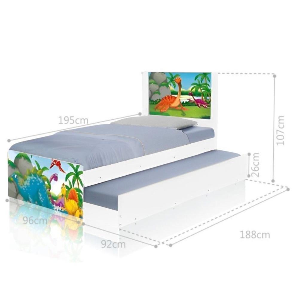 Bi Cama Juvenil Zap Com Cabeceira Dinossauros No Lago - 2