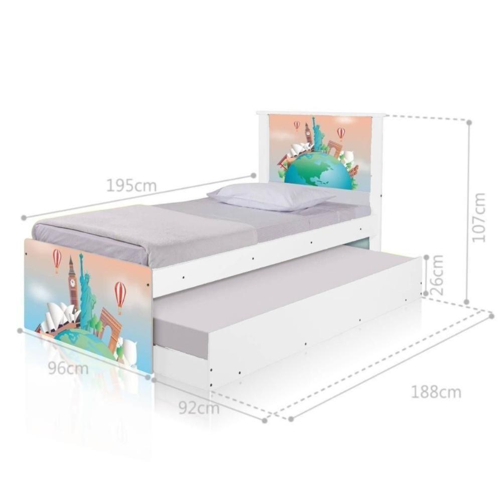 Bi Cama Juvenil Zap Com Cabeceira Volta Ao Mundo - 2