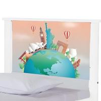 Bi Cama Juvenil Zap Com Cabeceira Volta Ao Mundo - 5