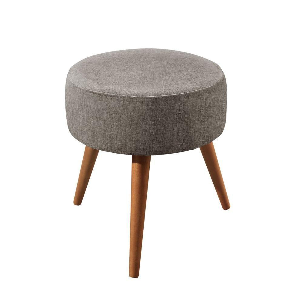 Conjunto - 2 Puffs Lippe Madeira Maciça Castellar Móbile Linho Cappuccino - 4