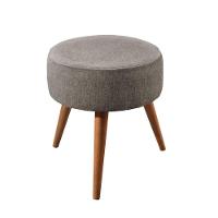 Conjunto - 2 Puffs Lippe Madeira Maciça Castellar Móbile Linho Cappuccino - 10