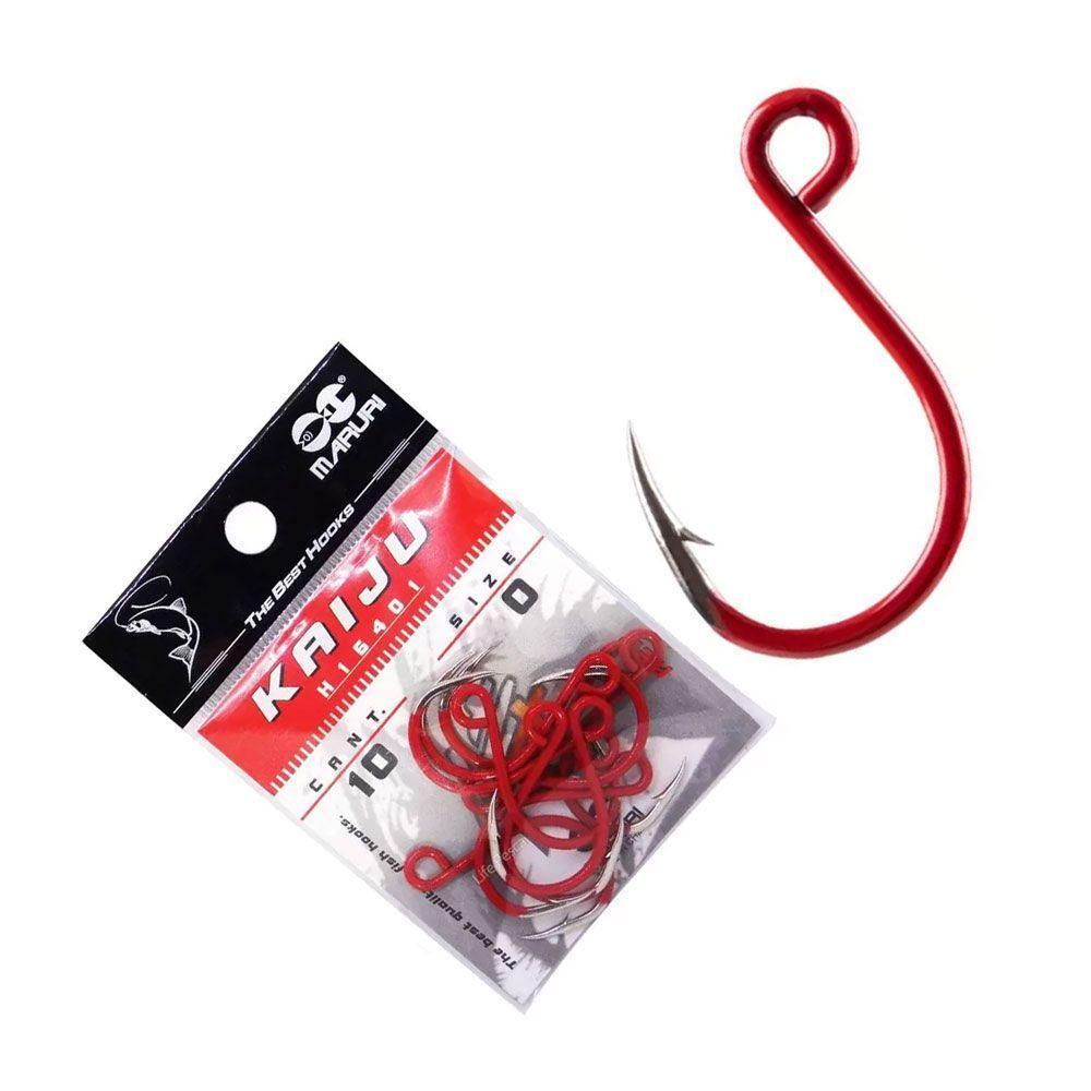 Anzol Maruri Kaiju Red Vermelho Olho Virado Tamanho N1/0 - 3