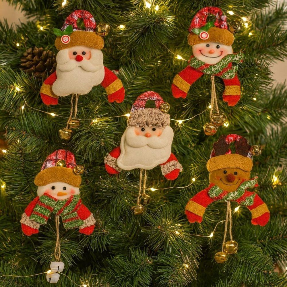 Kit Bonecos Natal Pelúcia Guizo Rena, Papai Noel, Boneco Neve 17cm 6 Peças - 2