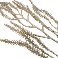 Jogo 2 Galhos Decorativo Natal Pinheiro Glitter Champanhe Luxo 43cm - Bela Flor