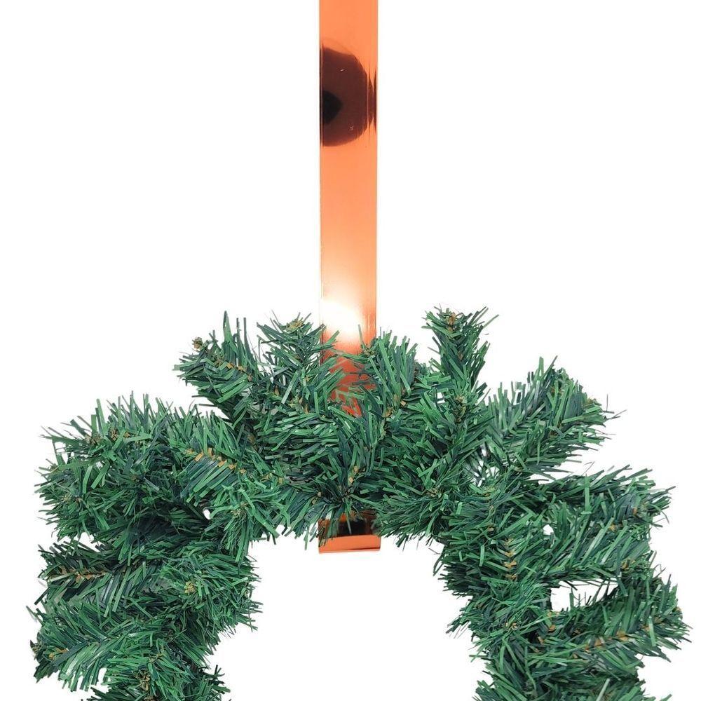 Suporte Para Guirlanda Metal Rosê Gold Cromado 37cm Encaixe Porta - Magizi - 4