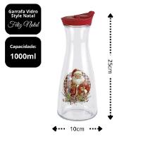 Garrafa Vidro Style Decorada Estampa Natalina Presentes 1 Litro - Magizi - 5