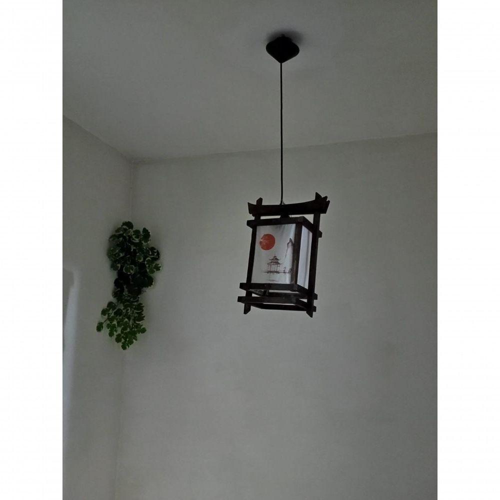 Lustre Luminária De Teto Japonês Oriental Sala Restaurante Artesanal Decoração Hotel Pousada - 3