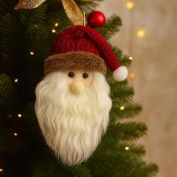 Kit 3 Pelúcias Carinha Papai Noel Scotch Pendente Gorro Crochê 13cm - Magizi - 2