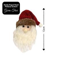 Kit 3 Pelúcias Carinha Papai Noel Scotch Pendente Gorro Crochê 13cm - Magizi