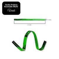 Jogo 200 Fecho Prático Aramado Flexível Verde 11cm X 4mm - Magizi - 5