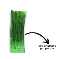 Jogo 200 Fecho Prático Aramado Flexível Verde 11cm X 4mm - Magizi - 6