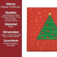 Kit Guardanapo De Natal Estampado Vermelho Pinheiro Verde 33x33cm Folha Dupla Prime 40 Unidades - 7