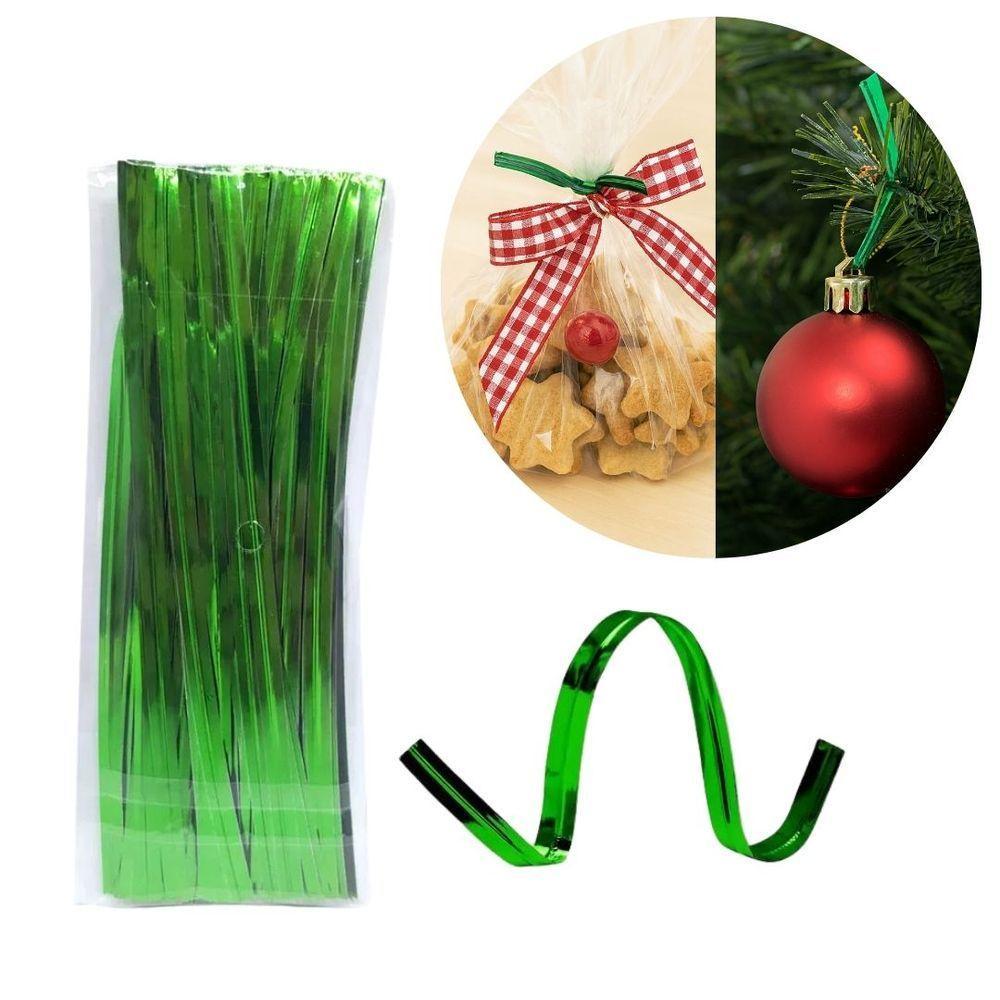 Jogo Fecho Prático Aramado Flexível Verde 100 Unidades 11cm - Magizi - 7