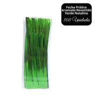 Jogo Fecho Prático Aramado Flexível Verde 100 Unidades 11cm - Magizi - 3