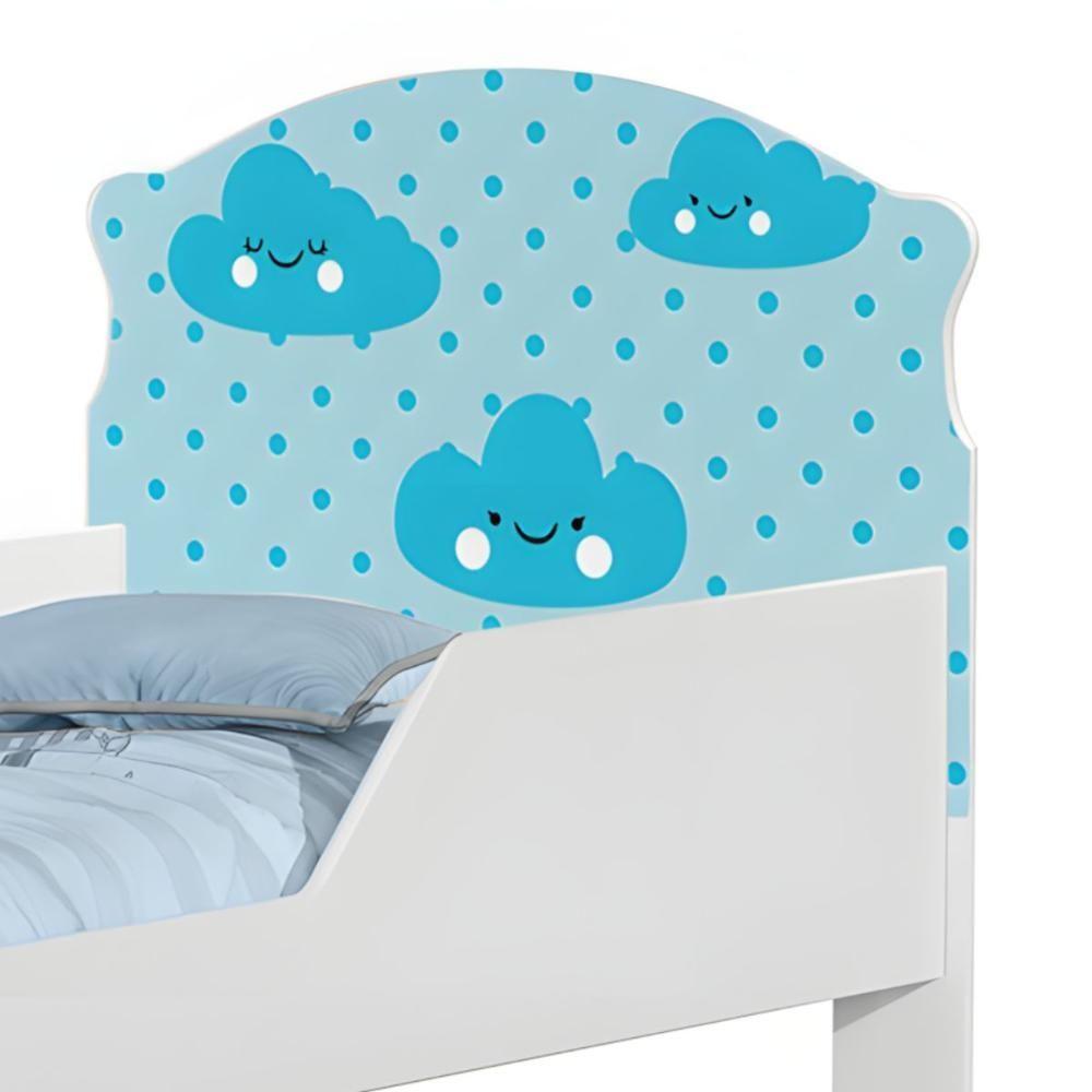 Cama Infantil Tick Nuvens Meninos Com Colchão - 4