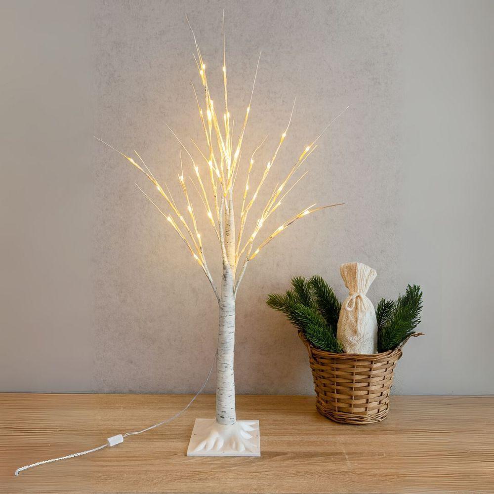 Árvore Vidoeira Iluminada 1 Metro 48 Leds Branco Quente Fixo 127v Base Reforçada - 3