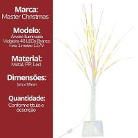 Árvore Vidoeira Iluminada 1 Metro 48 Leds Branco Quente Fixo 127v Base Reforçada - 9