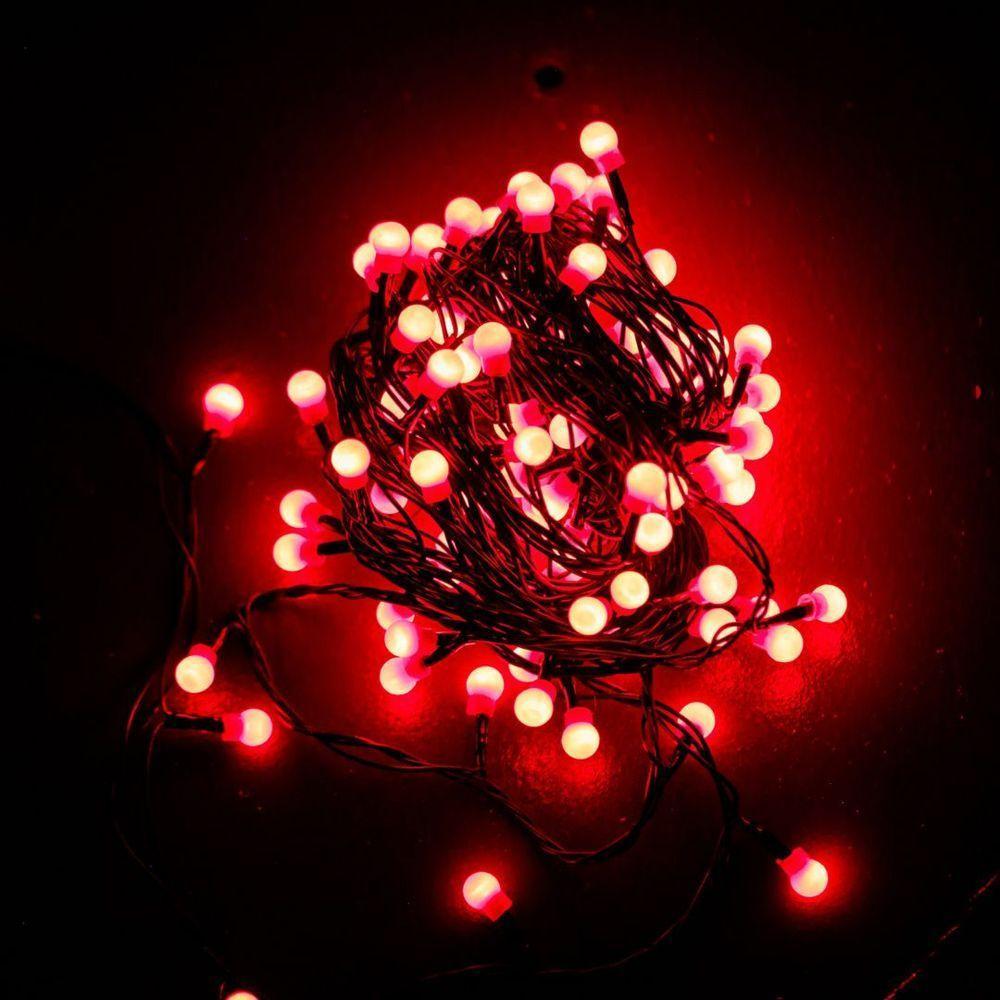 Pisca Sequencial Cerejinha Natal Led Vermelho 100 Lâmpadas 127v 8 Funções - 1