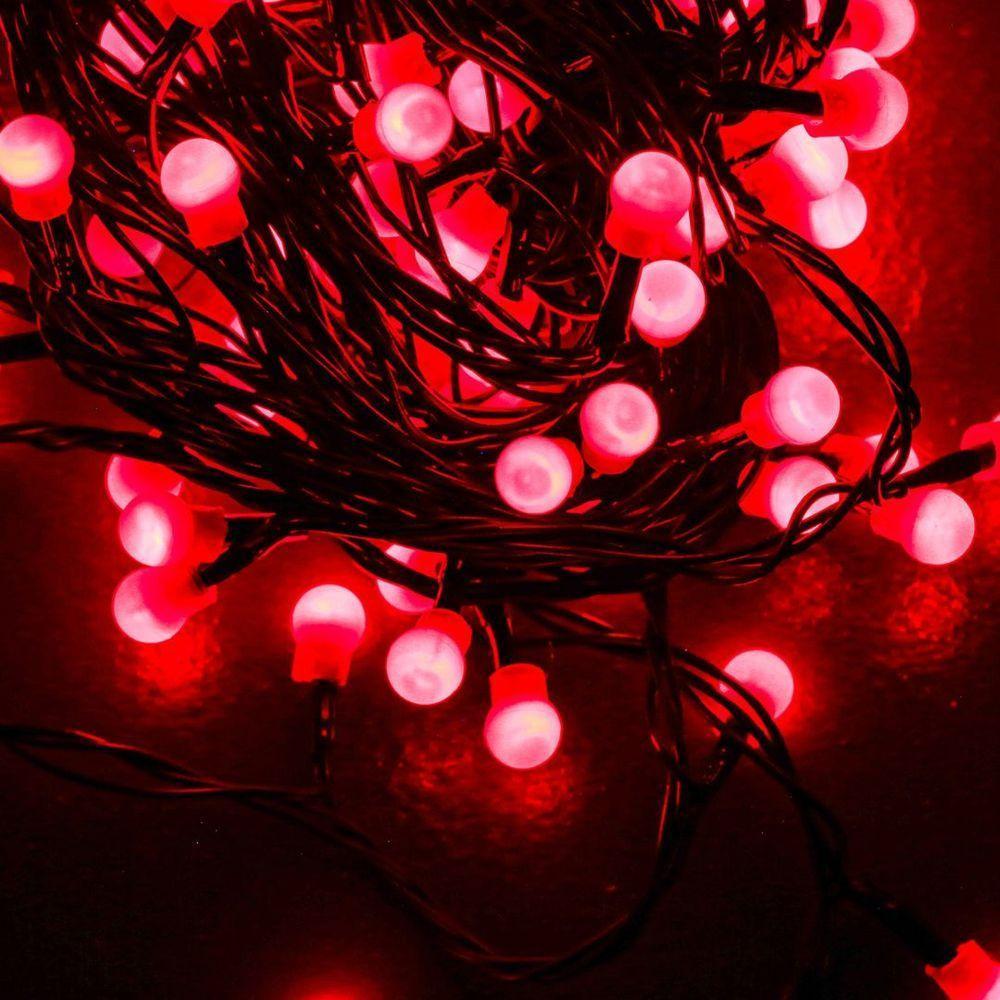 Pisca Sequencial Cerejinha Natal Led Vermelho 100 Lâmpadas 127v 8 Funções - 3