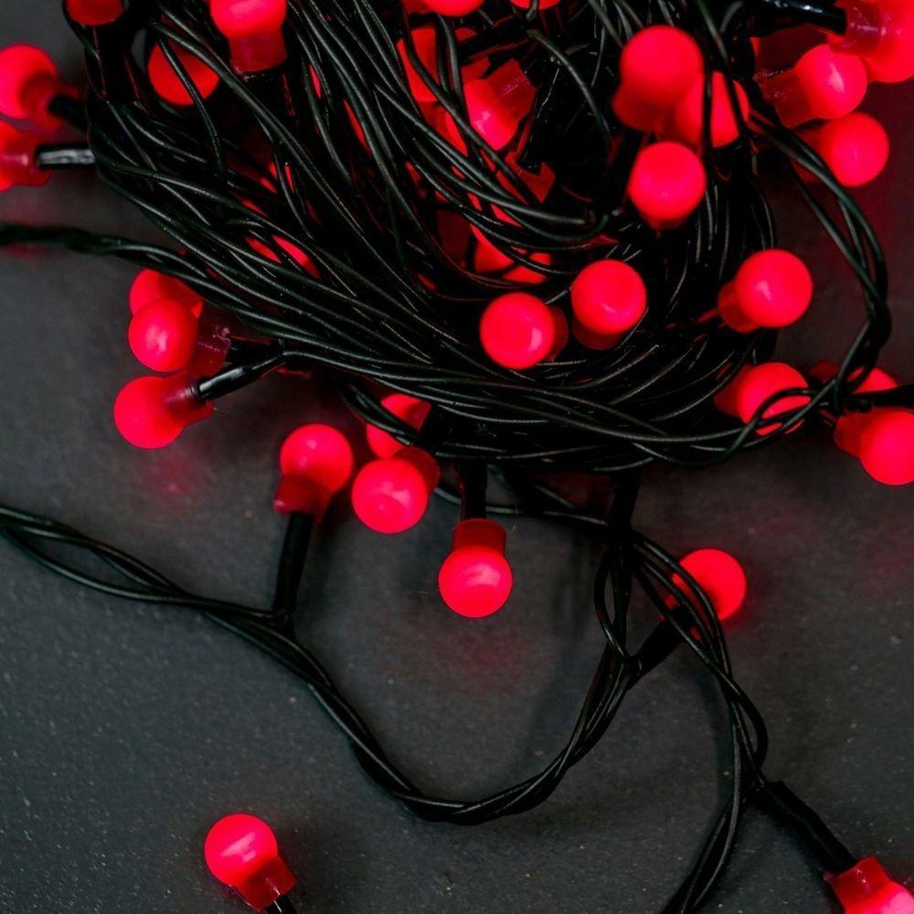 Pisca Sequencial Cerejinha Natal Led Vermelho 100 Lâmpadas 127v 8 Funções - 4