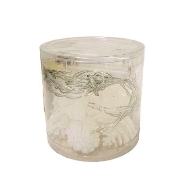 Cordão Pinha Natalina Iluminada 10 Lâmpadas Led Branco Quente 1,8m