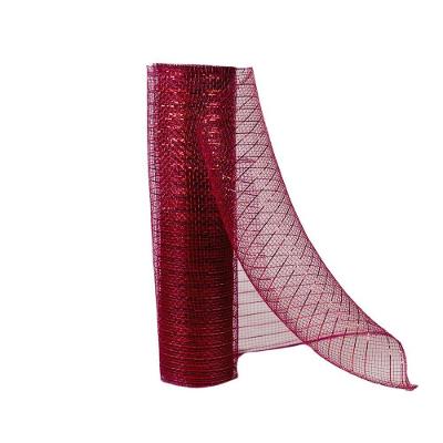 Tela Decorativa Natal Malha Tule Trançado Vinho Bordô 25cm X 5 Metros - Magizi
