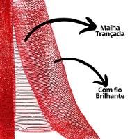 Tela Decorativa Natal Malha Tule Trançado Vermelho 52cm X 5m Brilhante Premium - 6
