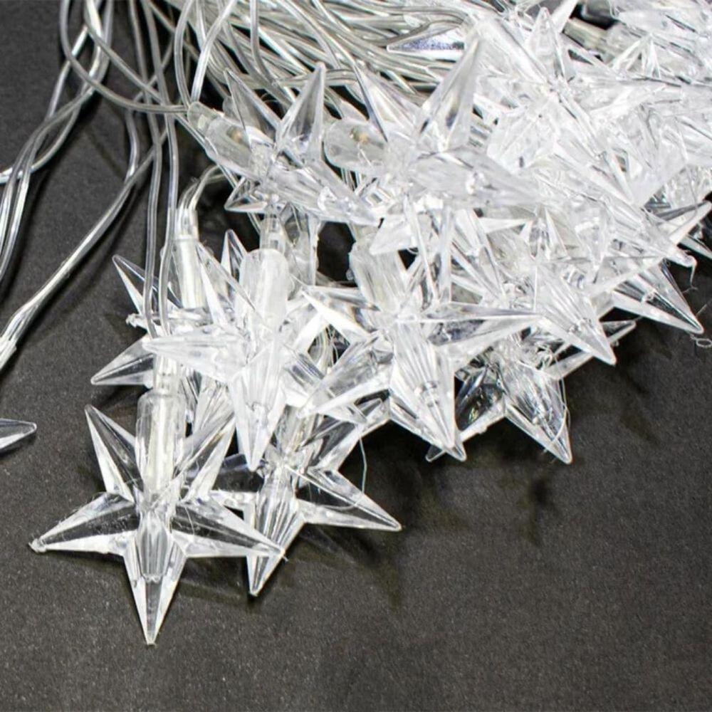 Cortina Rede Estrelas 120 Leds Branco Quente 8 Funções 3 Metros 127v - Wincy - 5