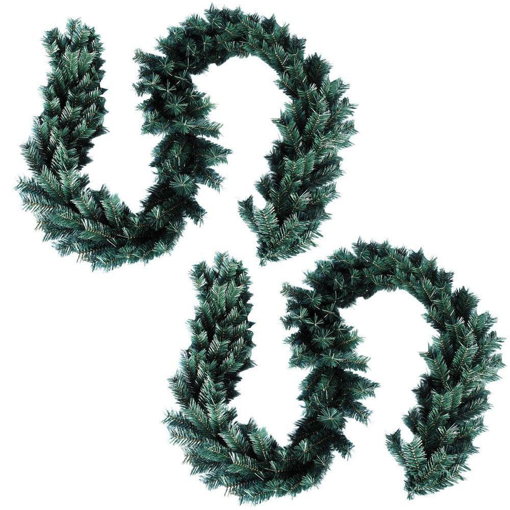 Jogo 2 Festão Verde Aramado Prime 180 Galhos 2,7 Metros X 23cm - Master Christmas - 1