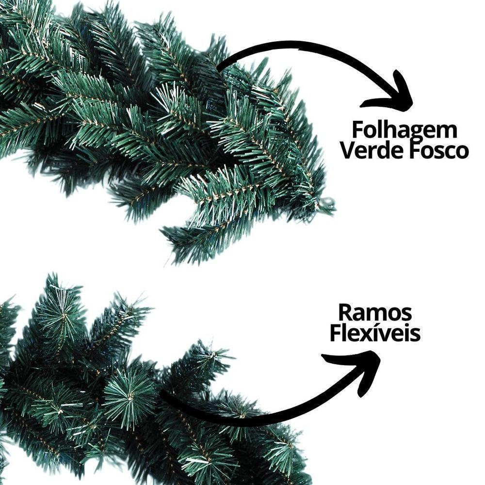 Jogo 2 Festão Verde Aramado Prime 180 Galhos 2,7 Metros X 23cm - Master Christmas - 5