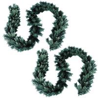 Jogo 2 Festão Verde Aramado Prime 180 Galhos 2,7 Metros X 23cm - Master Christmas - 1