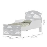 Cama Infantil Tick Nuvens Cinza Com Colchão - 3