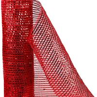 Tela Decorativa Natal Malha Tule Trançado Vermelha Premium 25cm X 5 Metros