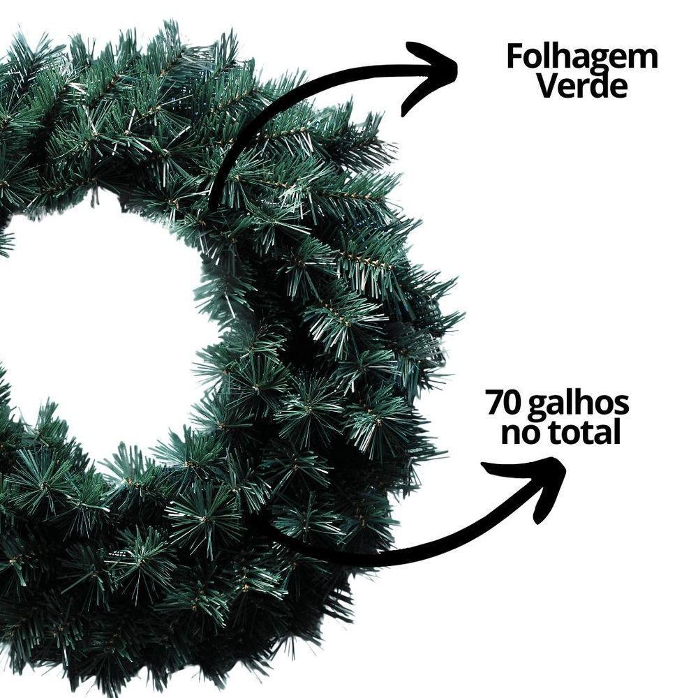 Guirlanda Natalina Verde 45cm Com 70 Galhos Prime - Master Christmas - 3