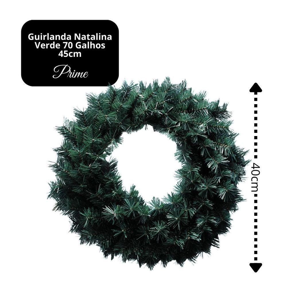 Guirlanda Natalina Verde 45cm Com 70 Galhos Prime - Master Christmas - 4
