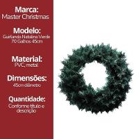 Guirlanda Natalina Verde 45cm Com 70 Galhos Prime - Master Christmas - 6