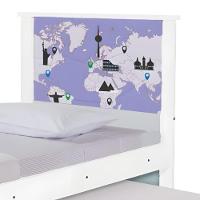 Bi Cama Juvenil Zap Com Cabeceira Mapa Viagens - 5