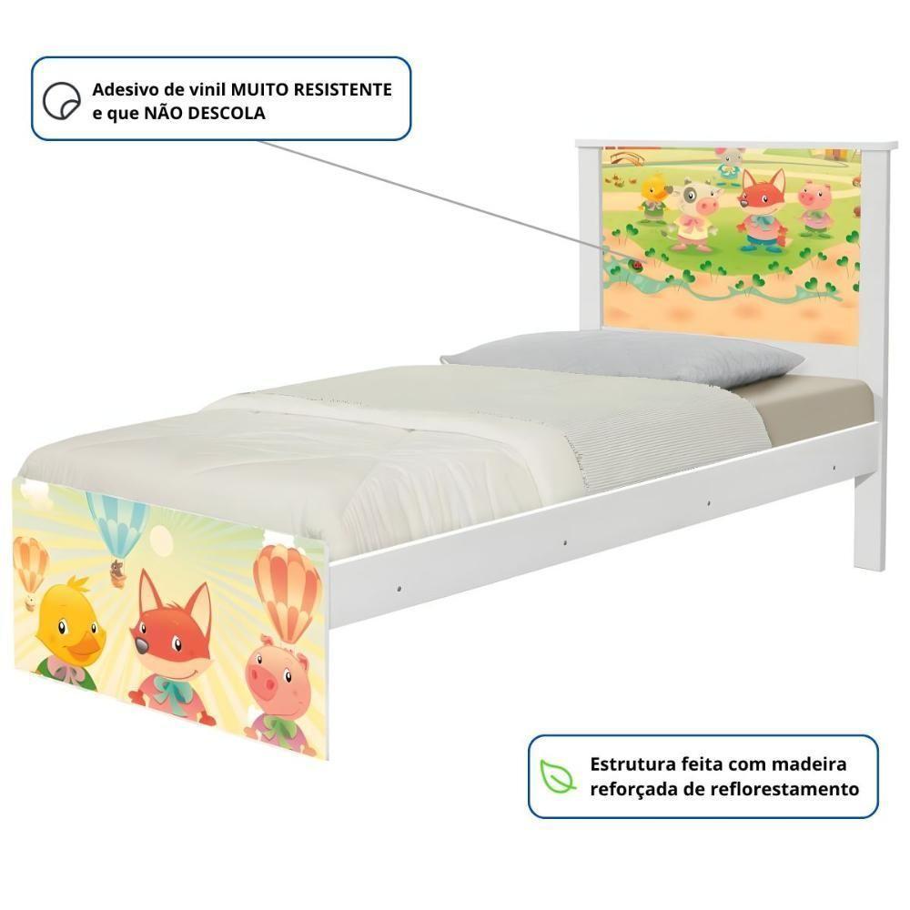 Cama Juvenil Zap Com Cabeceira Fazendinha Animais - 3