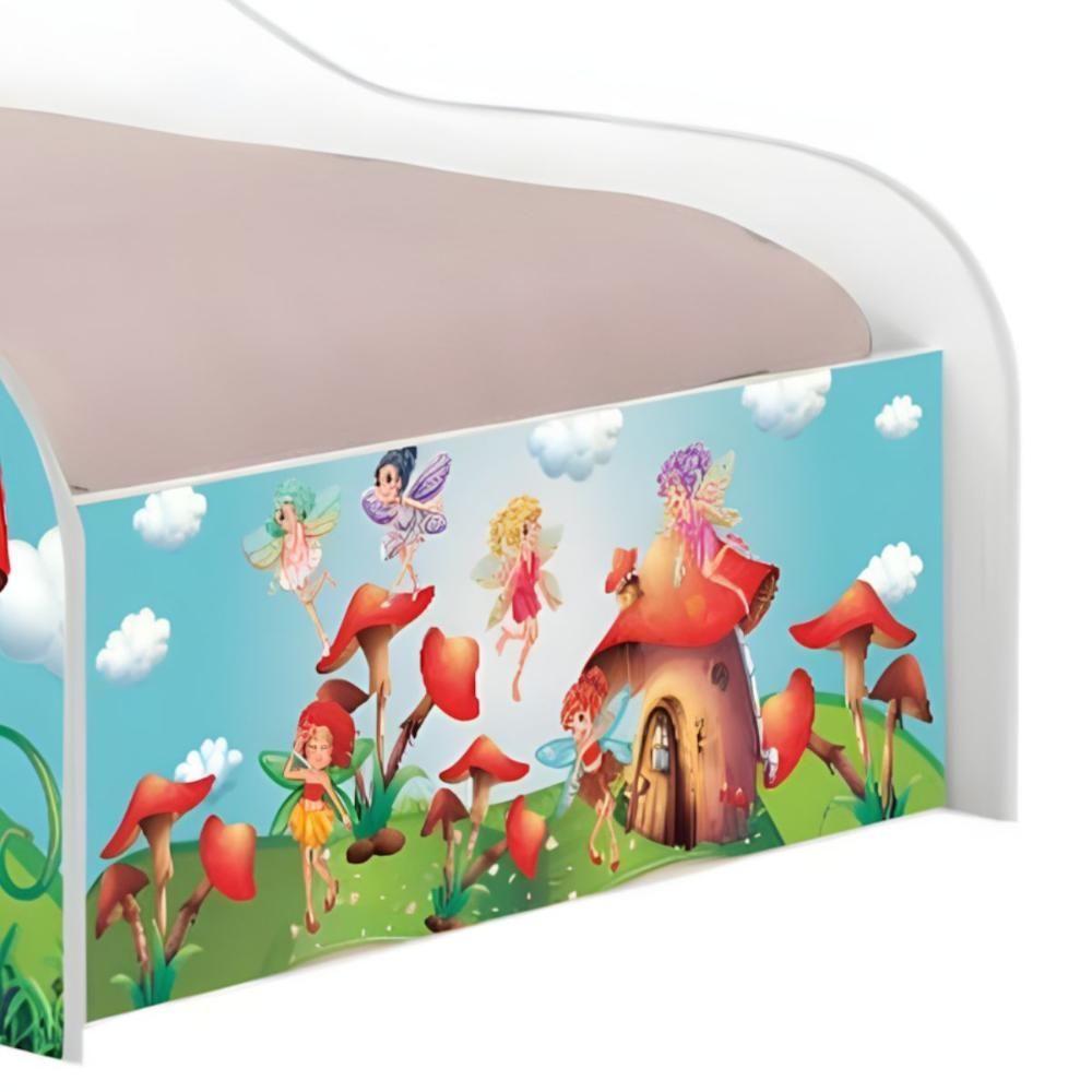 Cama Carro Solteiro Joy Fadinhas Meninas Solteiro Com Colchão - 5