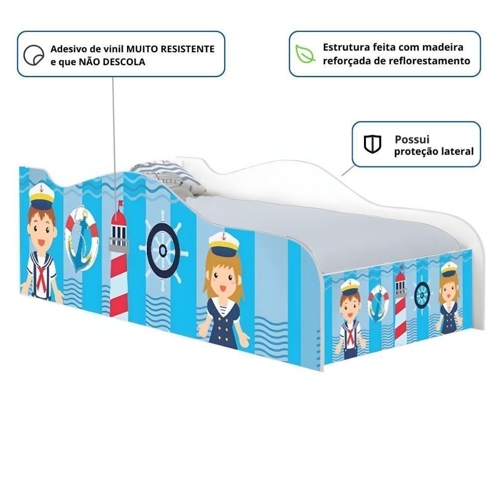Mini Cama Joy Capitão Marinhos Meninos Com Colchão - 2