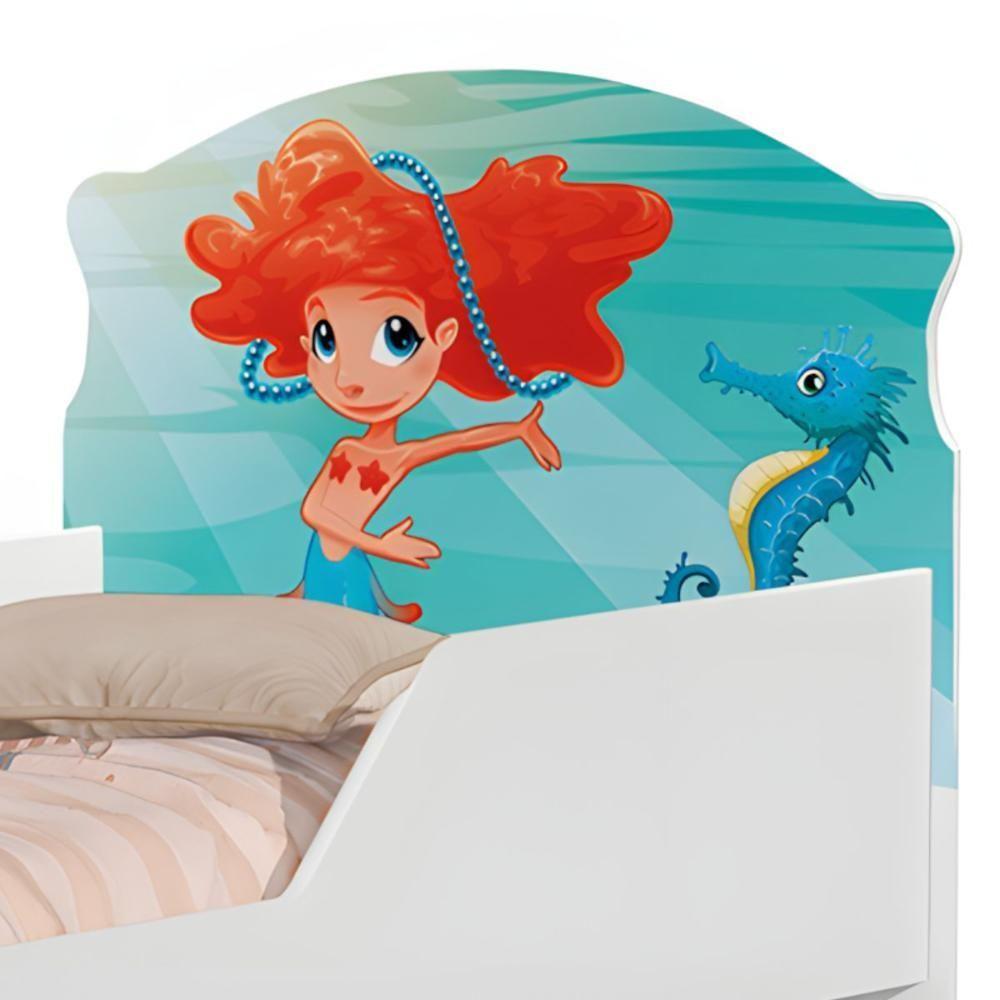 Cama Infantil Tick Sereia Menina Com Colchão - 4